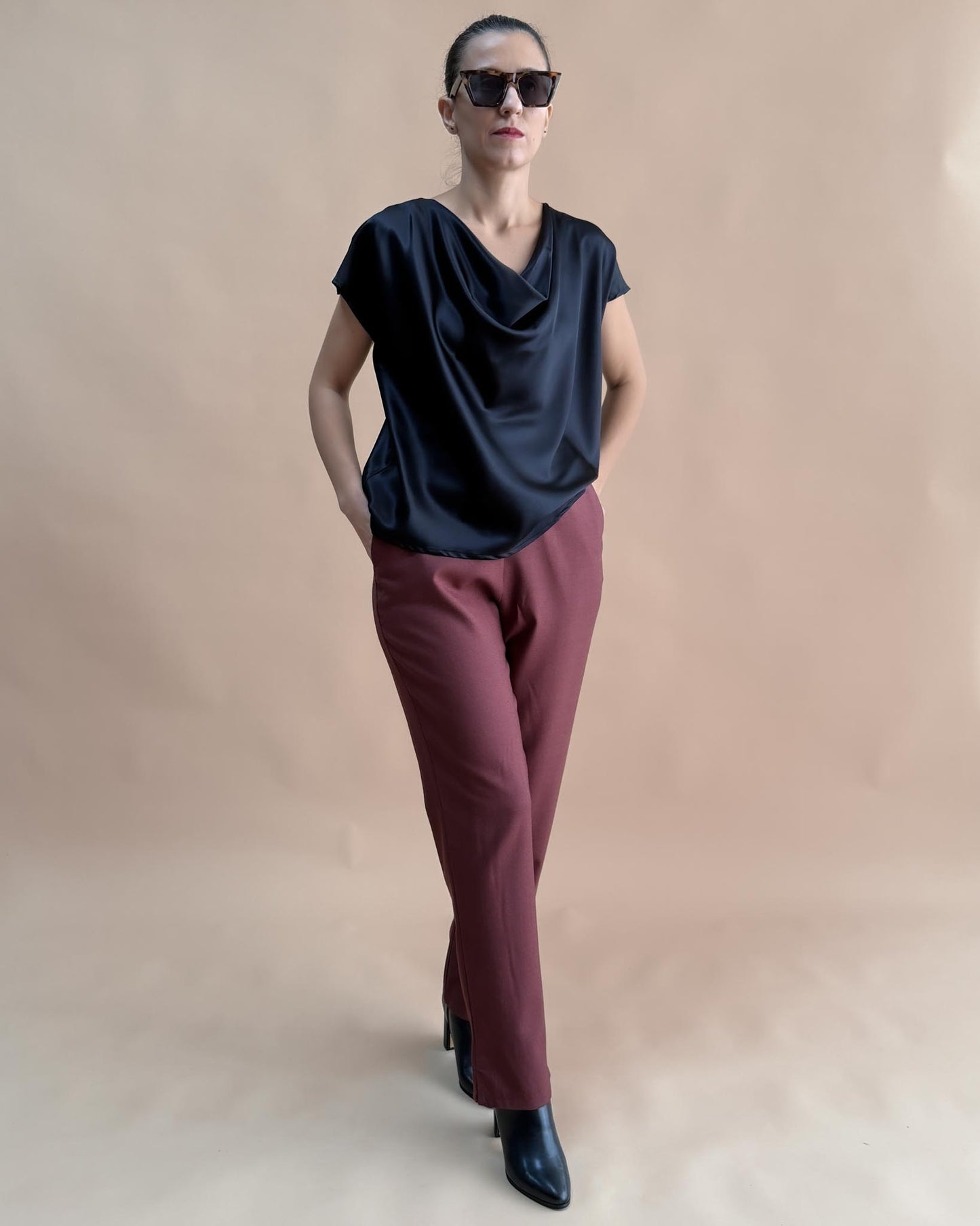 SAF MERİNO YÜN DÜZ PAÇA PANTOLON