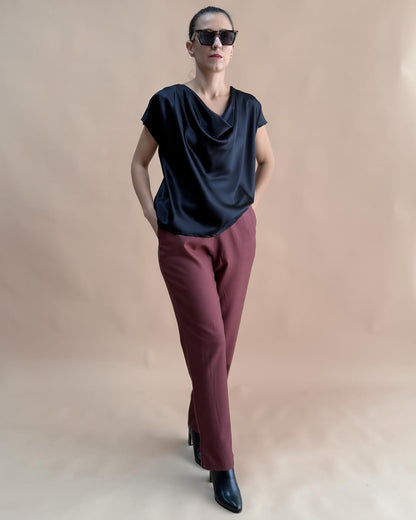 SAF MERİNO YÜN DÜZ PAÇA PANTOLON