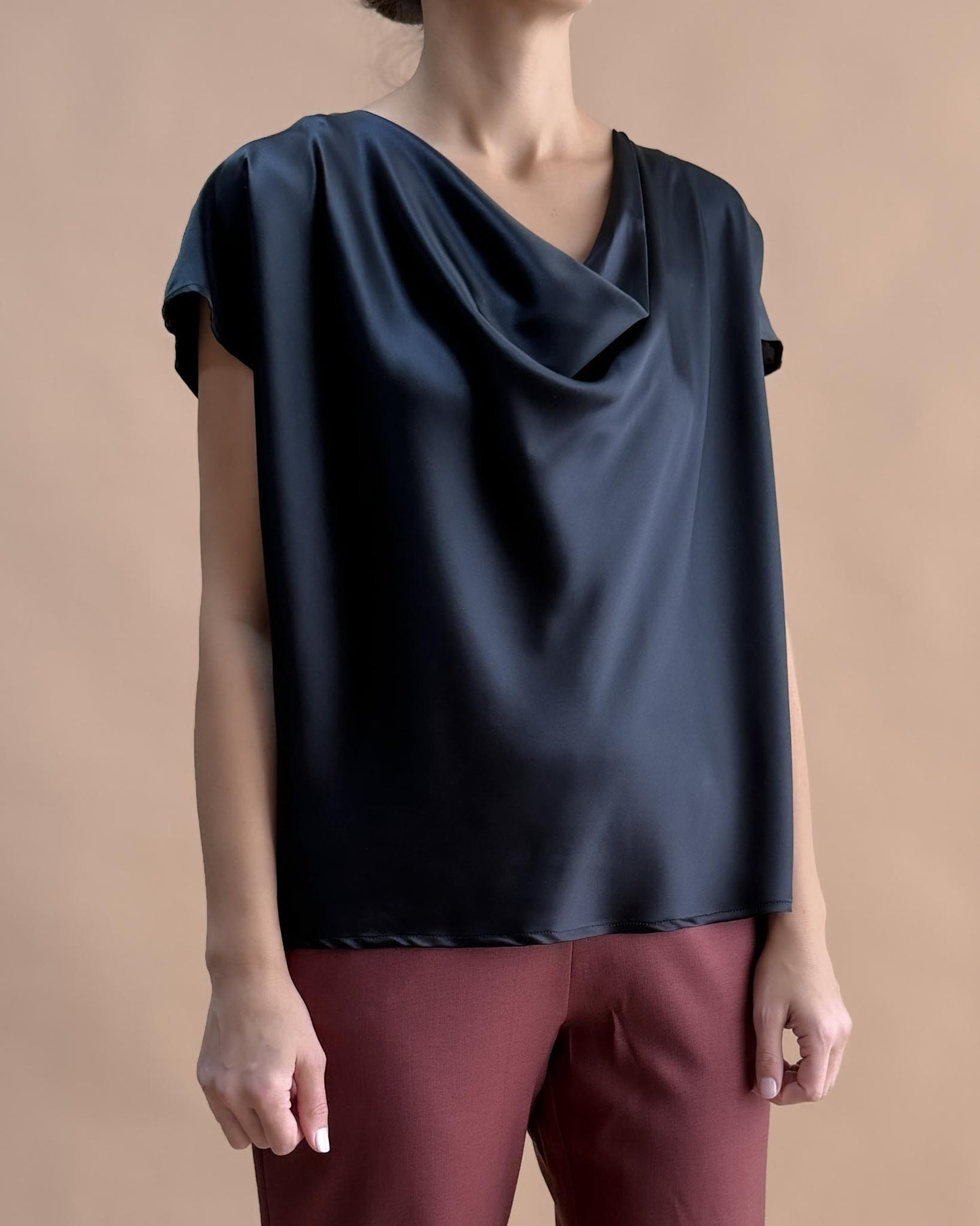 SAF İPEK DEGAJE BLUZ