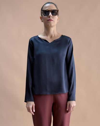 SAF İPEK ZARİF YAKA BLUZ