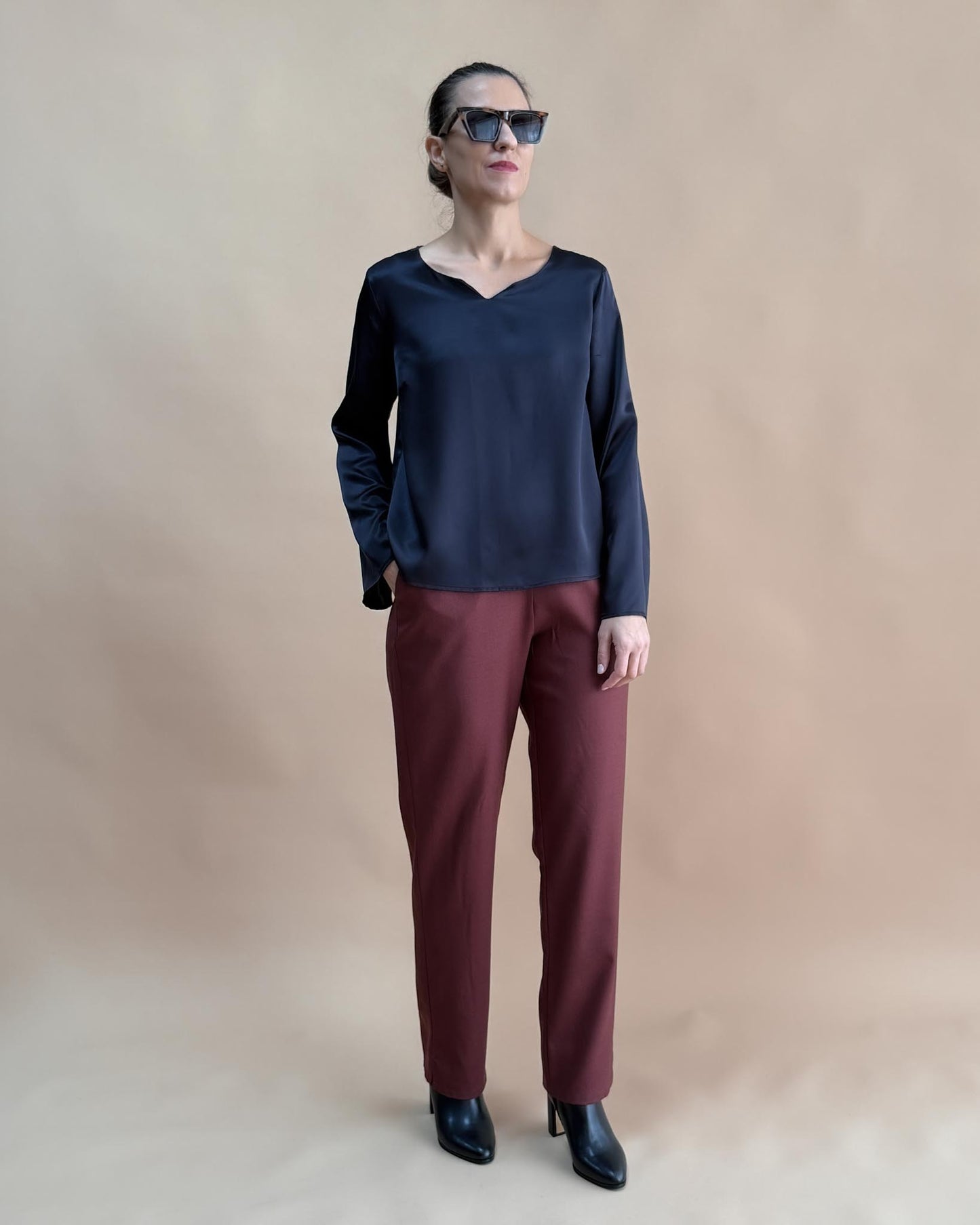 SAF İPEK ZARİF YAKA BLUZ