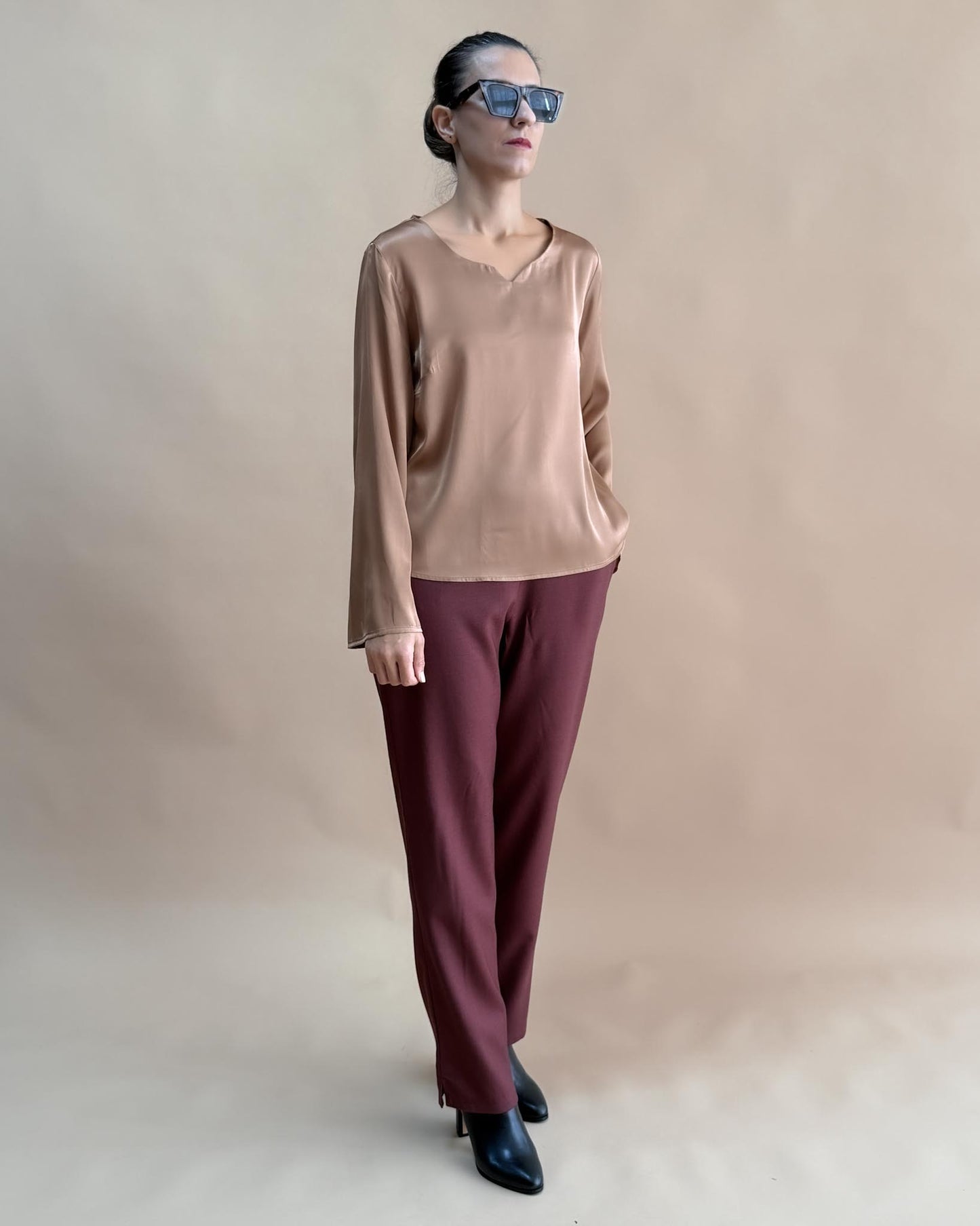 SAF İPEK ZARİF YAKA BLUZ