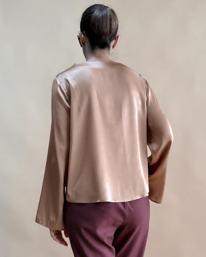 SAF İPEK ZARİF YAKA BLUZ