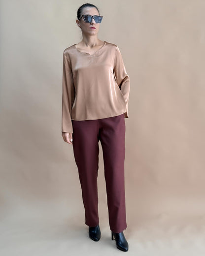 SAF İPEK ZARİF YAKA BLUZ