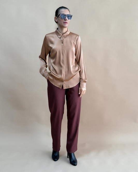 SAF İPEK KLASİK GÖMLEK