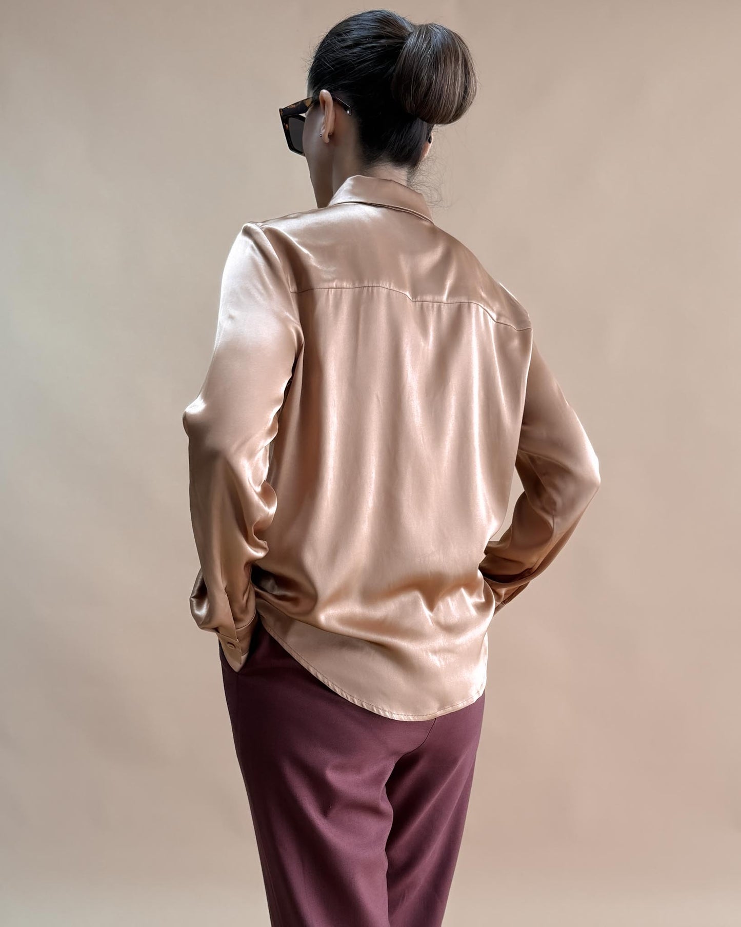 SAF İPEK KLASİK GÖMLEK