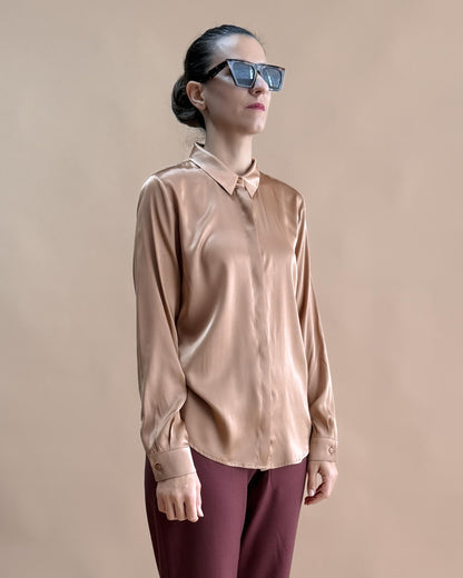 SAF İPEK KLASİK GÖMLEK