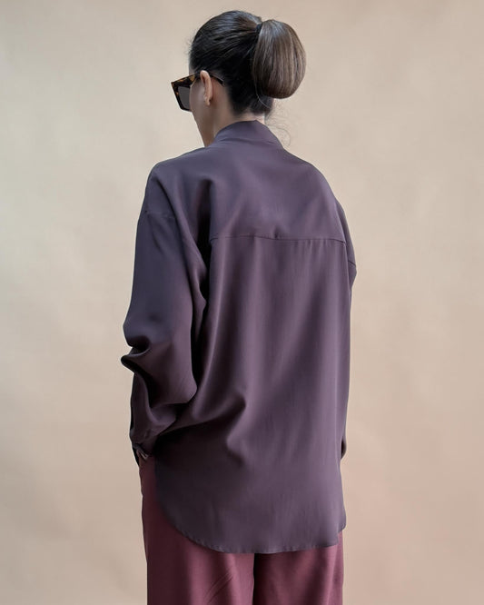 SAF İPEK OVERSIZE GÖMLEK