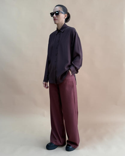 SAF İPEK OVERSIZE GÖMLEK