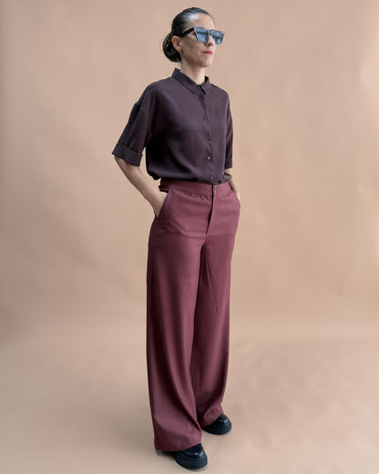 SAF MERİNO YÜN PALAZZO PANTOLON