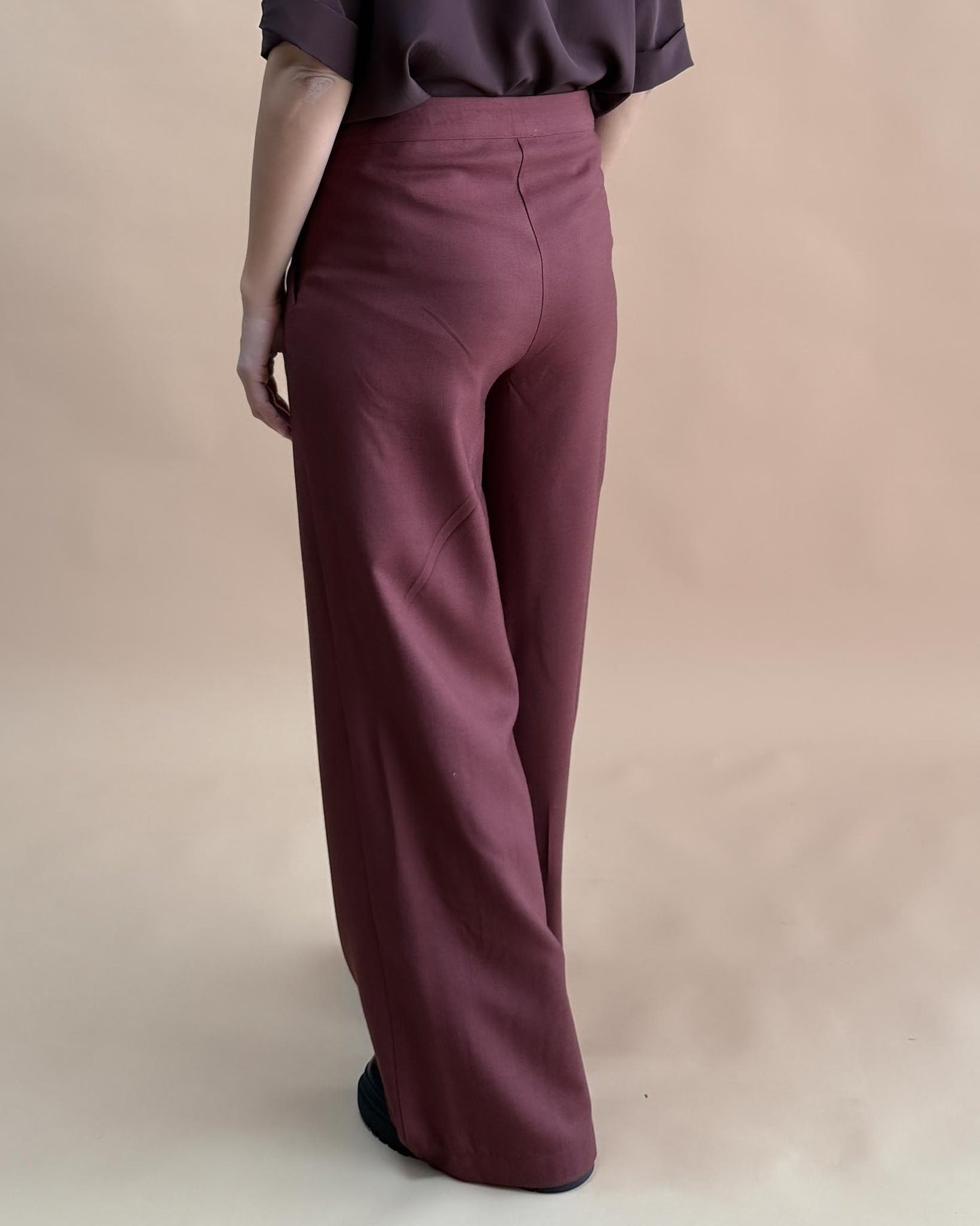 SAF MERİNO YÜN PALAZZO PANTOLON