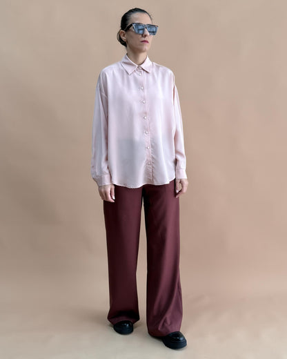 SAF İPEK OVERSIZE GÖMLEK