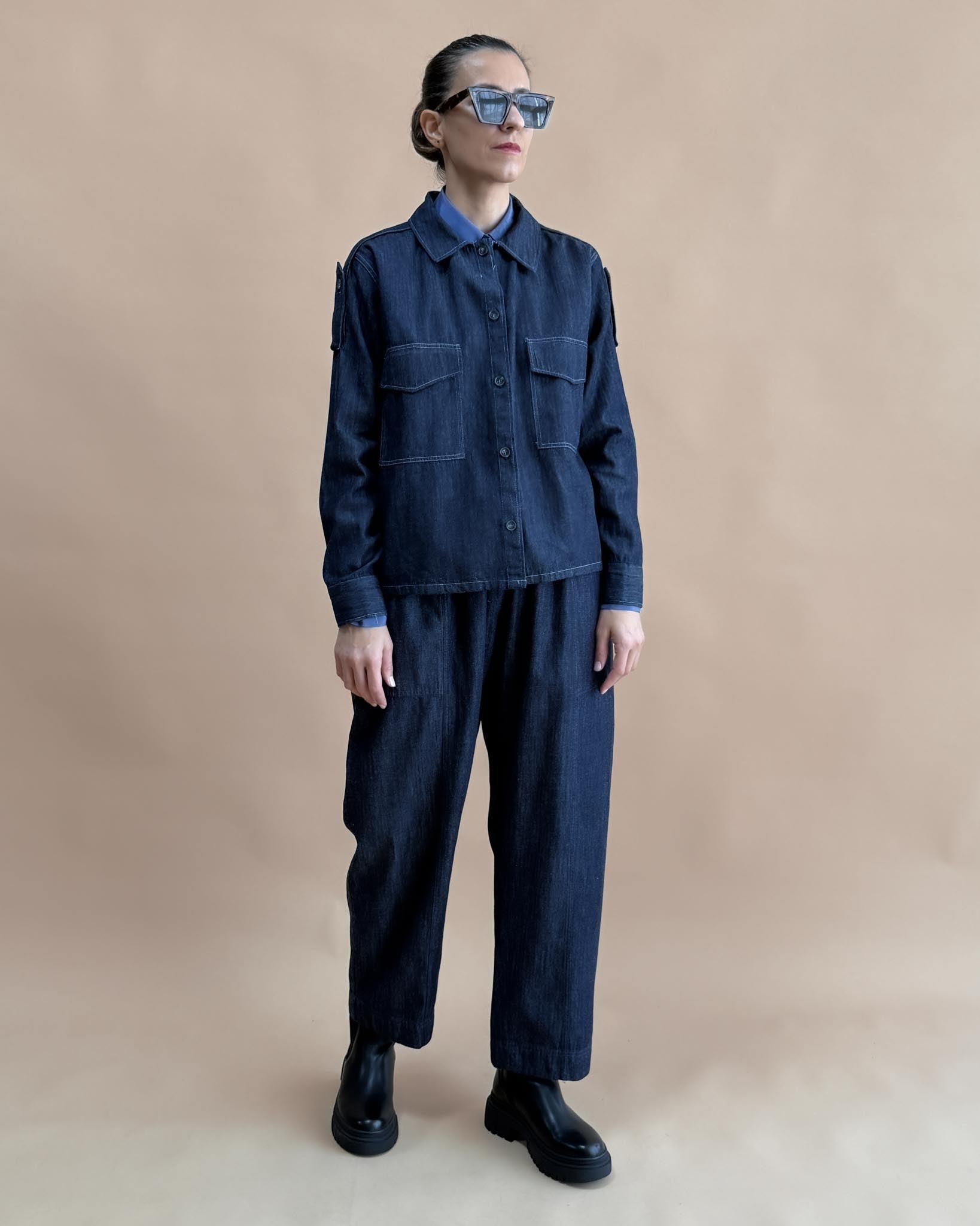 SOFT DENIM UTILITY PANTOLON