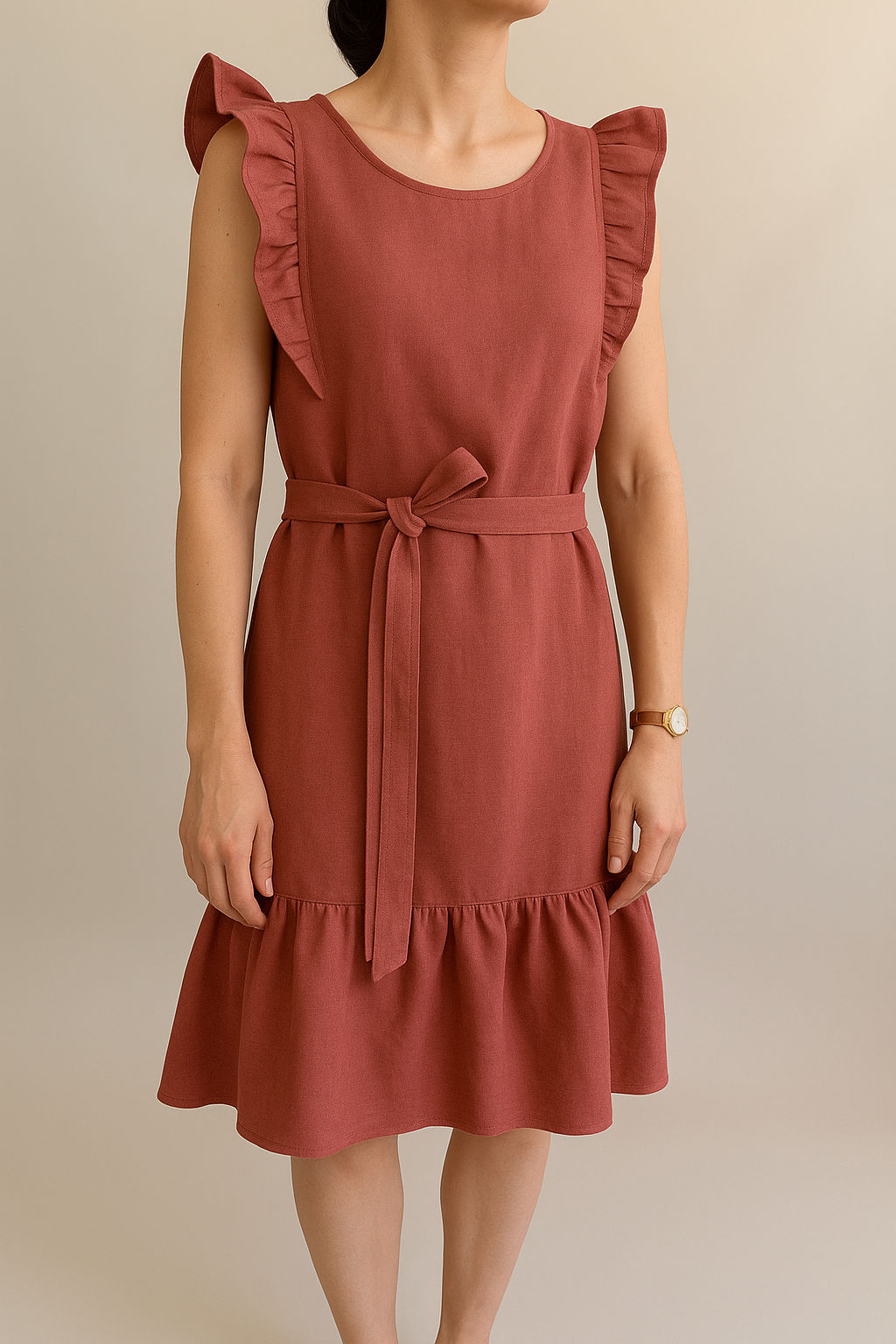 FLOORED SLEEVE DRESS