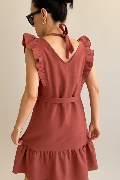 FLOORED SLEEVE DRESS